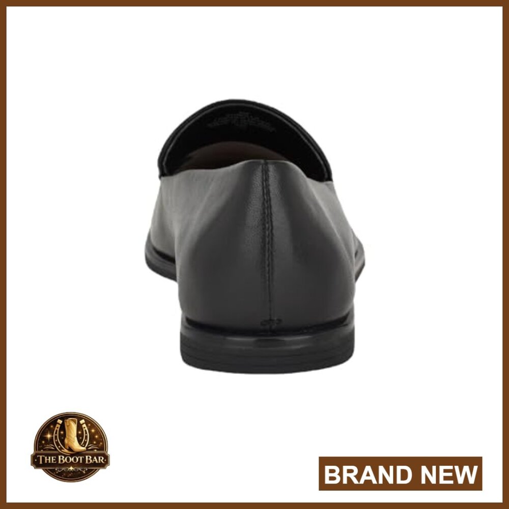 Leather Loafers Slip-On Square Toe Flat Heel Walking Shoes - Picture 3 of 6